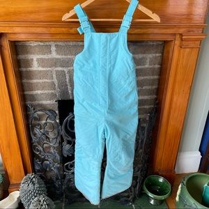 Hanna Andersson blue aqua winter bib snowpants overalls size 120 6/7